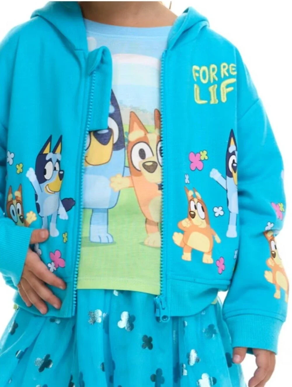 Bluey Bingo 3 piece Tutu Set Jacket Tutu Skirt and Shirt Blue 3T